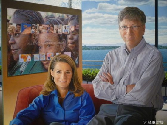 美國華府國家肖像藝廊收藏的比爾蓋茲夫婦畫像。Portrait of Bill and Melinda Gates by Jon Friedman, National Portrait Gallery。