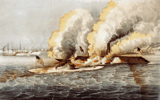 1862年三月，南北戰爭期間，南軍維吉尼亞號因為有兩寸裝甲鋼板，輕輕鬆鬆撞進撞進敵艦木造外殻。