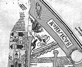 早期龍的活動，出現在埃布斯托夫十三世紀的地圖上。