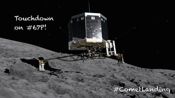 彗星登陸模擬圖。來自羅賽塔任務Facebook專頁。