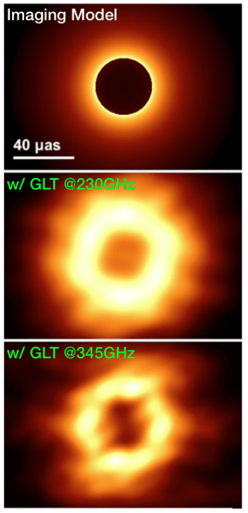 模擬在不同頻率觀測M87超大質量黑洞 Credit: Hung-Yi Pu, Chin-Yin Tseng (ASIAA)