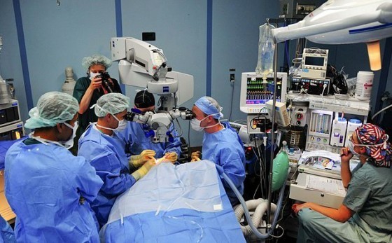 醫師進行顯微手術。照片來源：維基百科。