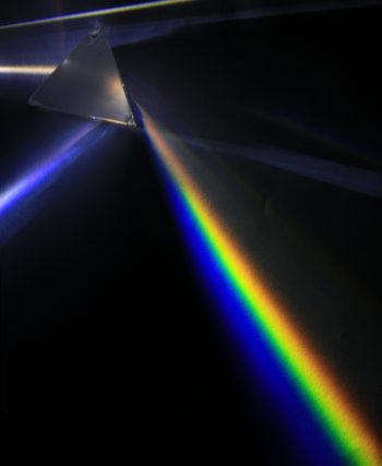 Light dispersion of a mercury-vapor lamp with a prism made of flint glass