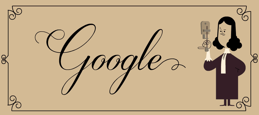 Google慶祝雷文霍克384歲生日。圖／Google
