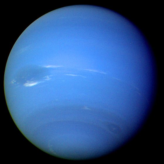 旅行家二號所拍攝到的海王星照片。圖／Wikimedia Commons