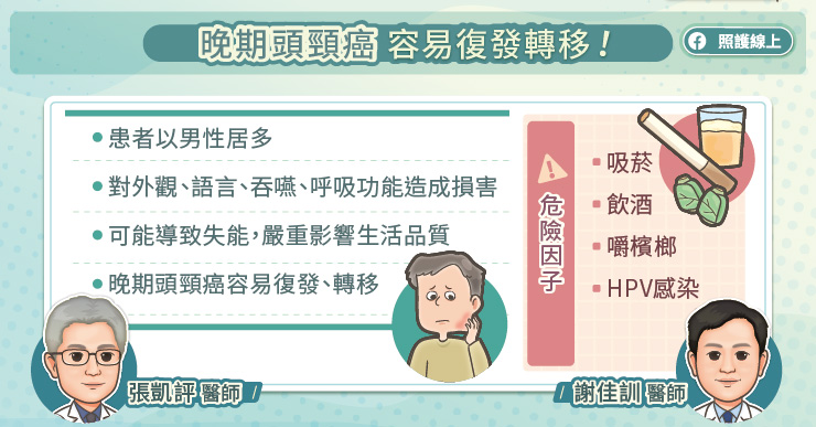 晚期頭頸癌容易復發轉移