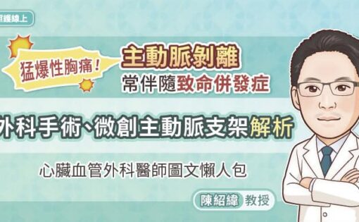 猛爆性胸痛！主動脈剝離常伴隨致命併發症，外科手術、微創主動脈支架解析，心臟血管外科醫師圖文懶人包